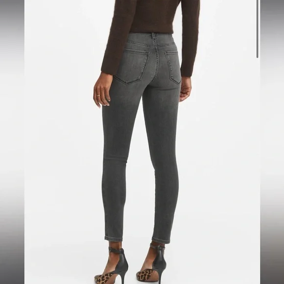 Banana Republic Mid-Rise Skinny Zip Pocket Jeans Grey Size 28 - Picture 4 of 12